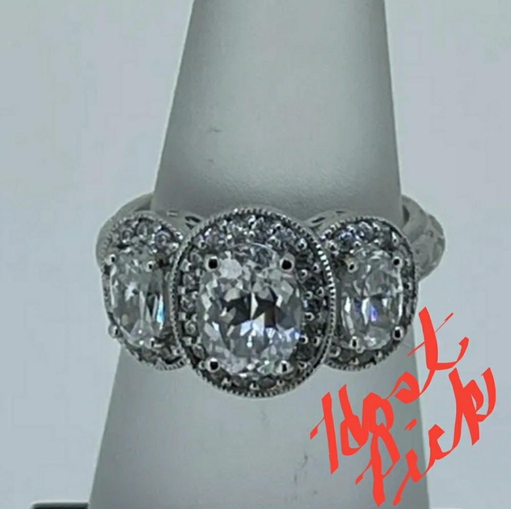 Host Pick Tacori Estate Absolute Trilogy Sterling Sulver Ring - Picture 4 of 7